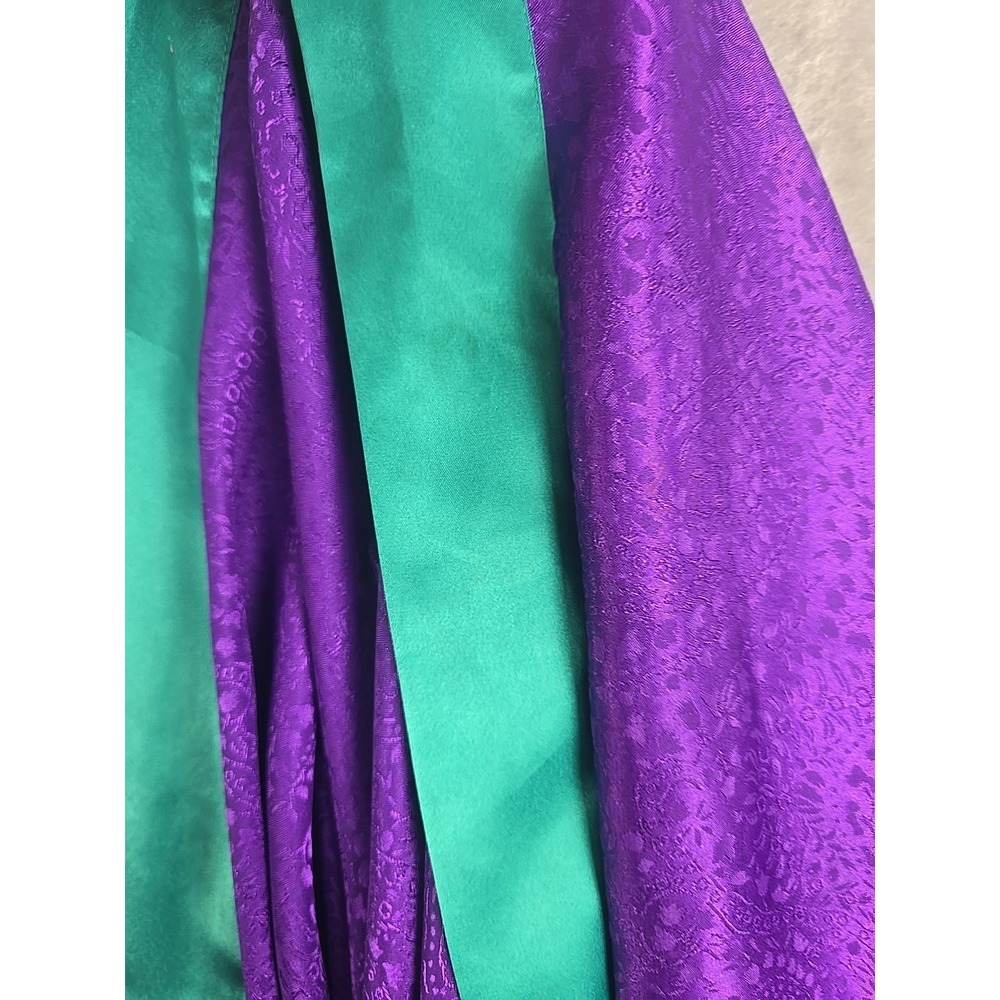 Victoria's Secret VTG Gold Label Satin Robe One Size Purple Green Paisley Retro‎ - Picture 8 of 8